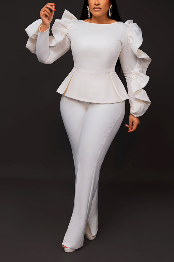 Chic Boat Neck Top & Pants Set