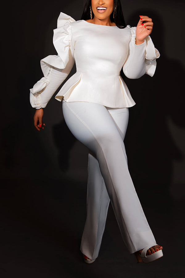 Chic Boat Neck Top & Pants Set