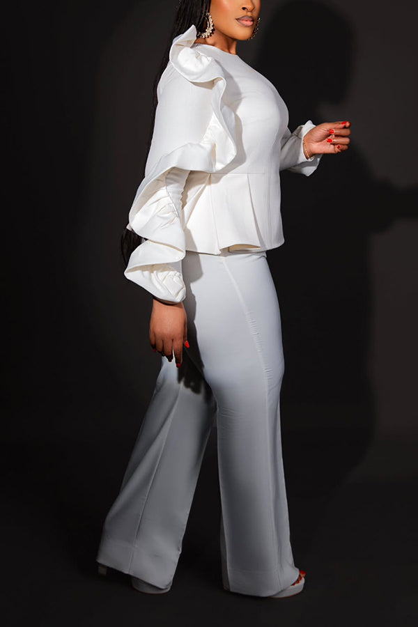 Chic Boat Neck Top & Pants Set