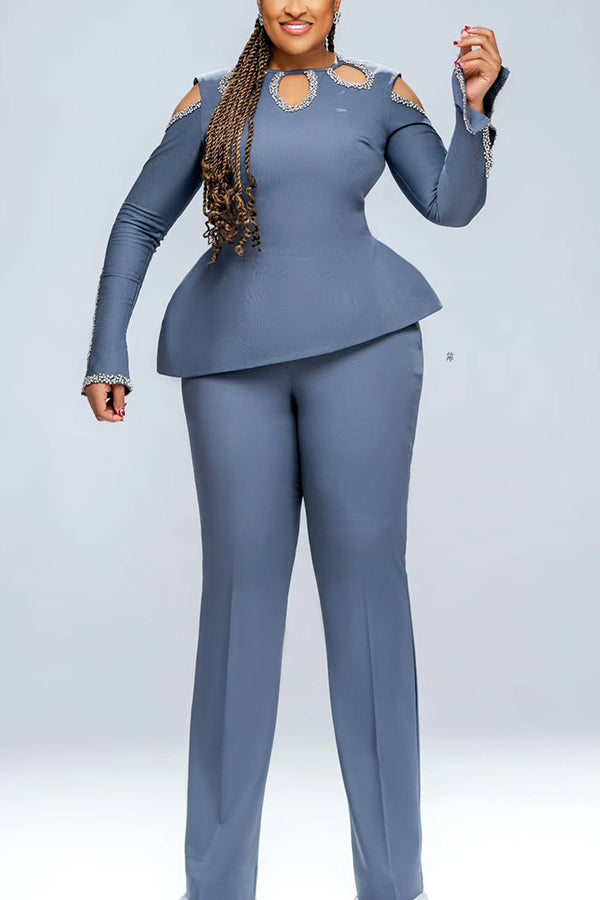 Chic Cutout Asymmetrical Top & Pants Set