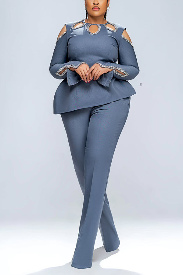 Chic Cutout Asymmetrical Top & Pants Set