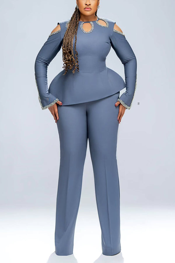 Chic Cutout Asymmetrical Top & Pants Set