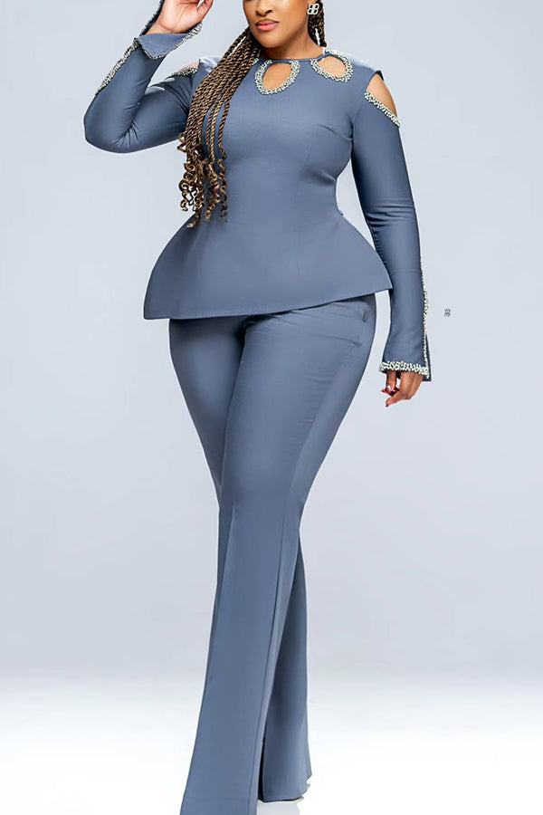 Chic Cutout Asymmetrical Top & Pants Set
