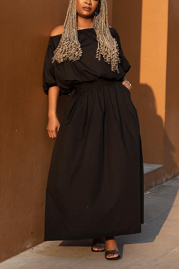 Casual Off Shoulder Top & Skirt Set