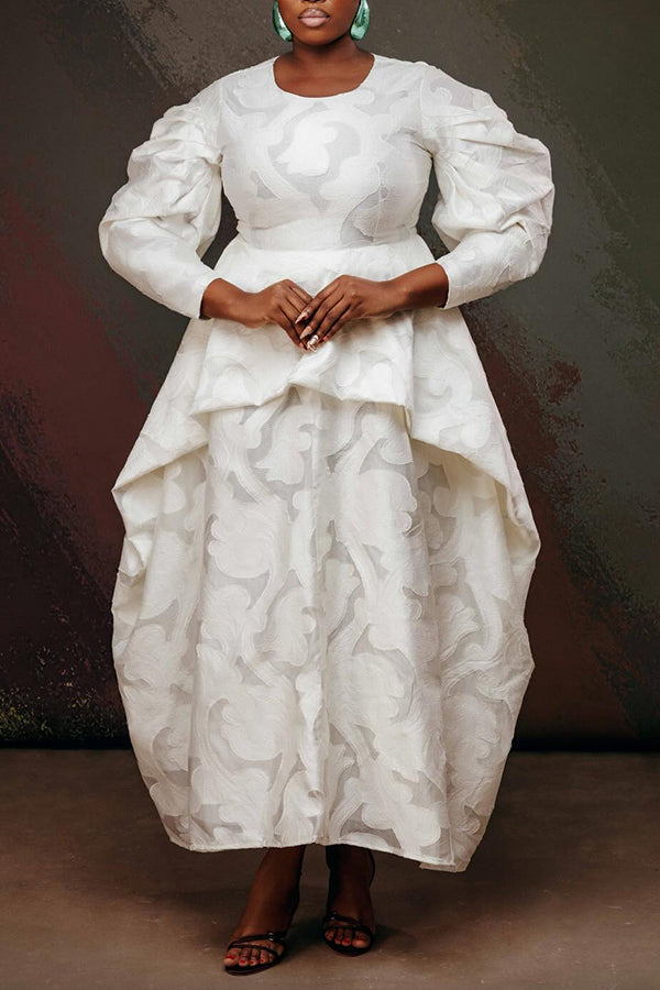 Elegant Round Neck Printed Dress
