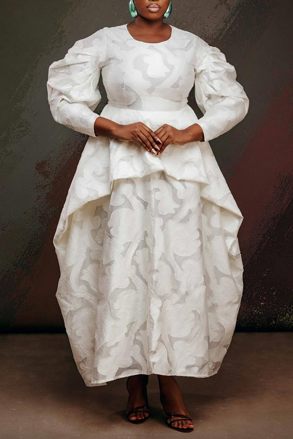 Elegant Round Neck Printed Dress
