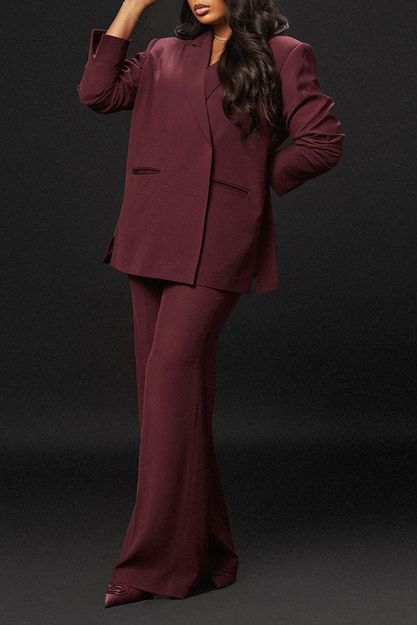 Elegant Peak Lapel Suit & Pants Set