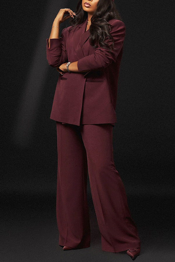 Elegant Peak Lapel Suit & Pants Set