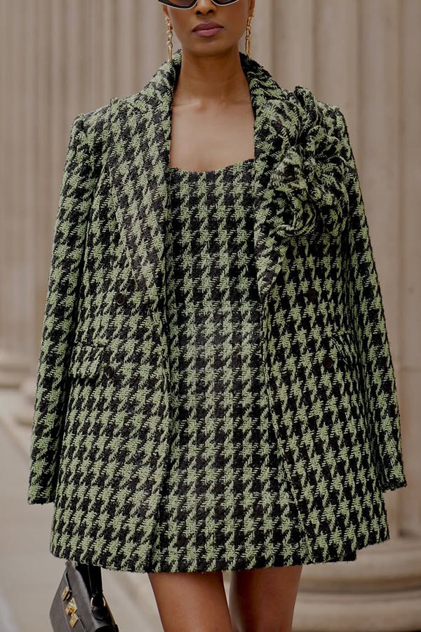 Vintage Tube Houndstooth Mini Dress