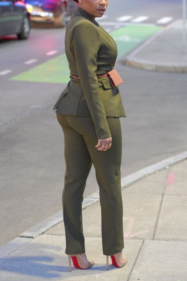 Classic Single Button Blazer & Pants Set