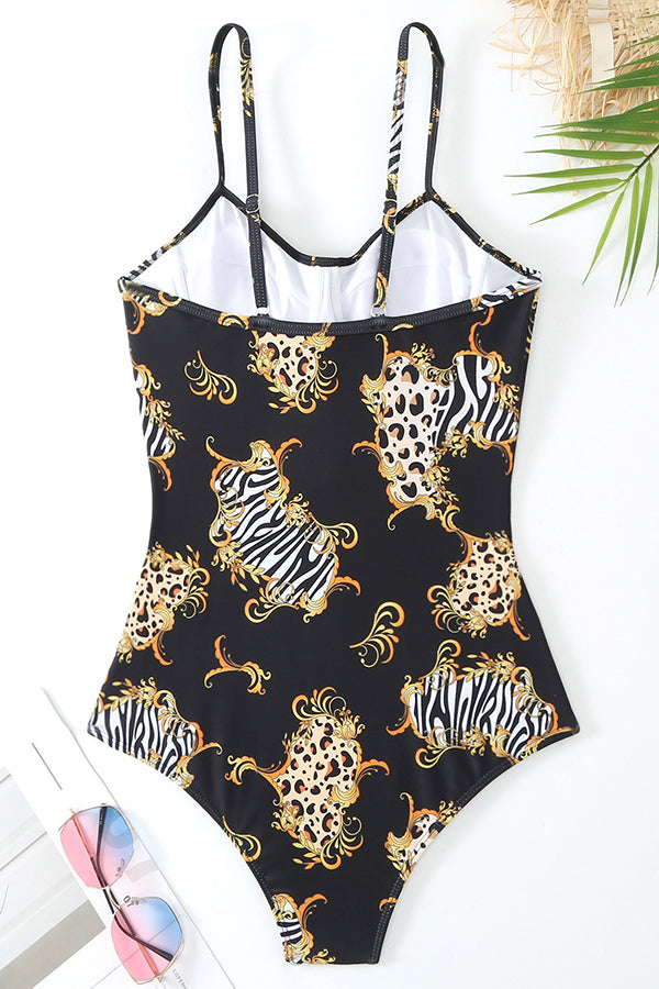 Stylish One-Piece Swimsuit & Cover-Up Skirt Set