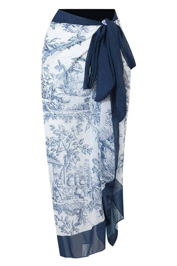 Stylish One-Piece Swimsuit & Cover-Up Skirt Set