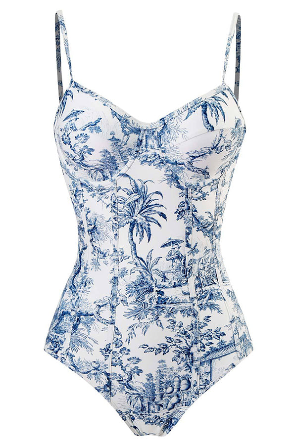 Stylish One-Piece Swimsuit & Cover-Up Skirt Set