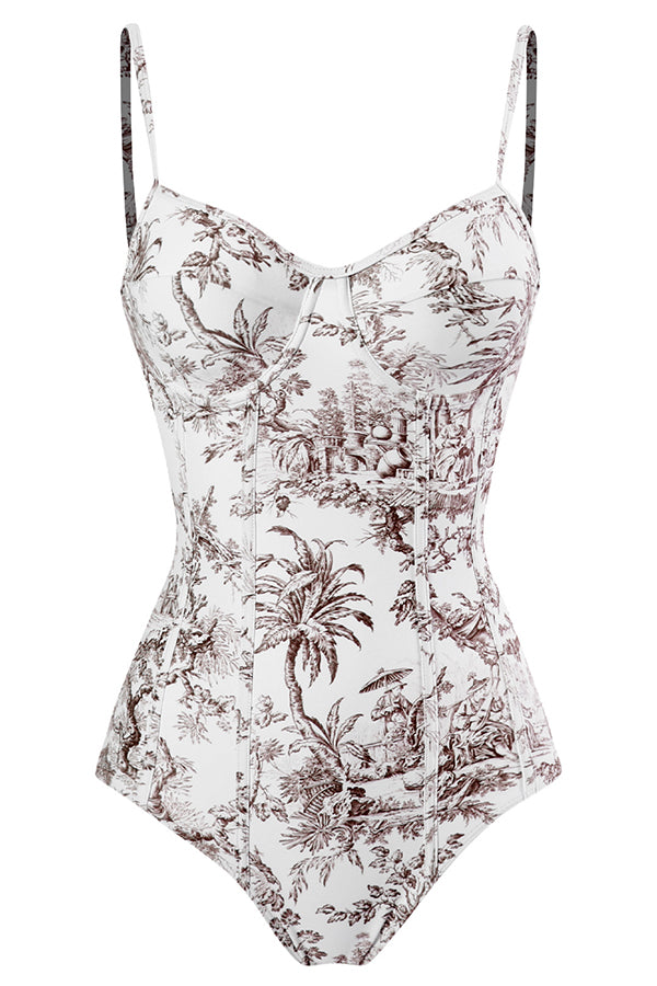 Stylish One-Piece Swimsuit & Cover-Up Skirt Set