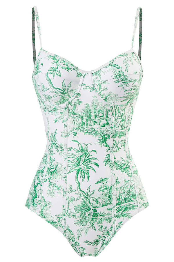 Stylish One-Piece Swimsuit & Cover-Up Skirt Set