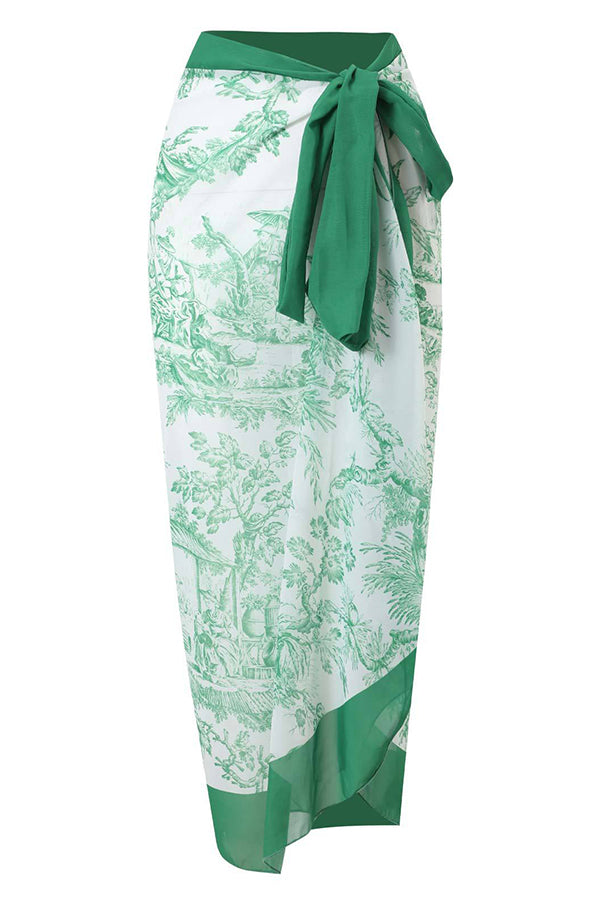 Stylish One-Piece Swimsuit & Cover-Up Skirt Set