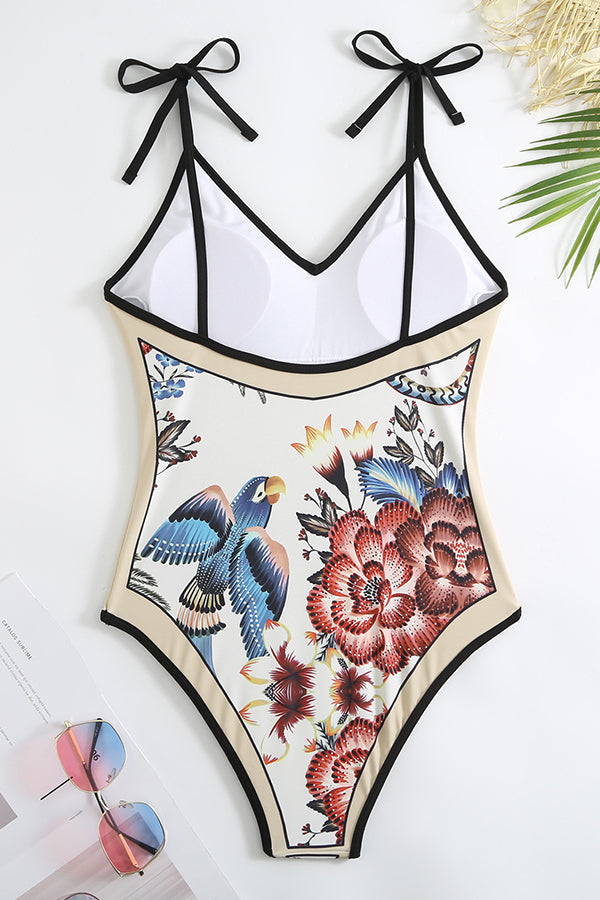 Stylish Slim One-Piece Swimsuit & Cover-Up Skirt Set