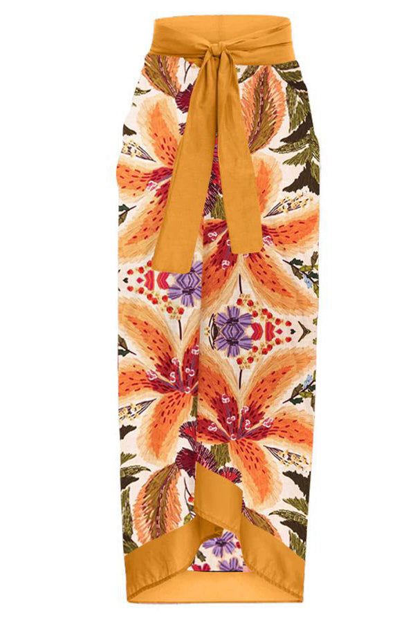 Stylish Slim One-Piece Swimsuit & Cover-Up Skirt Set