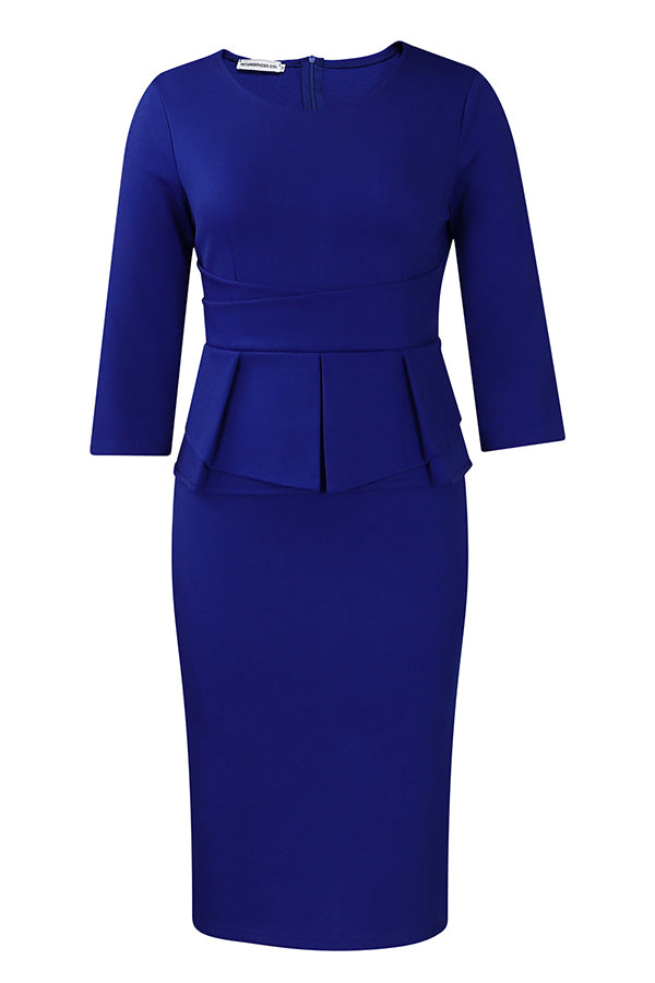 Ruffled Hem Hip-hugging Midi Dress