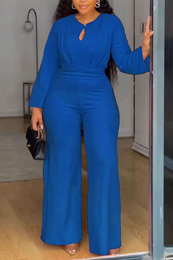 Chic Chest Hollow Straight Jumpsuit*