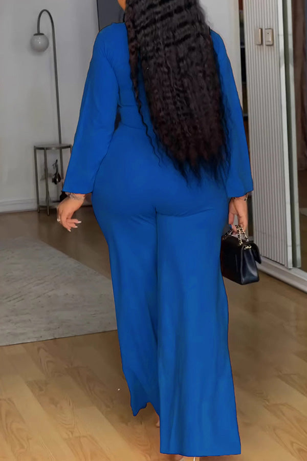 Chic Chest Hollow Straight Jumpsuit*