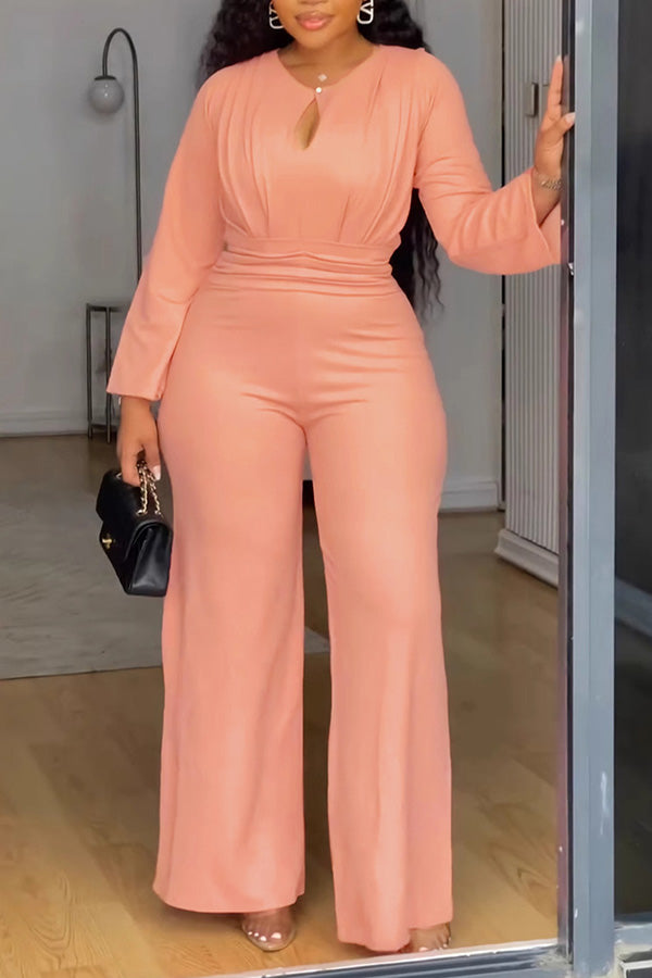 Chic Chest Hollow Straight Jumpsuit*