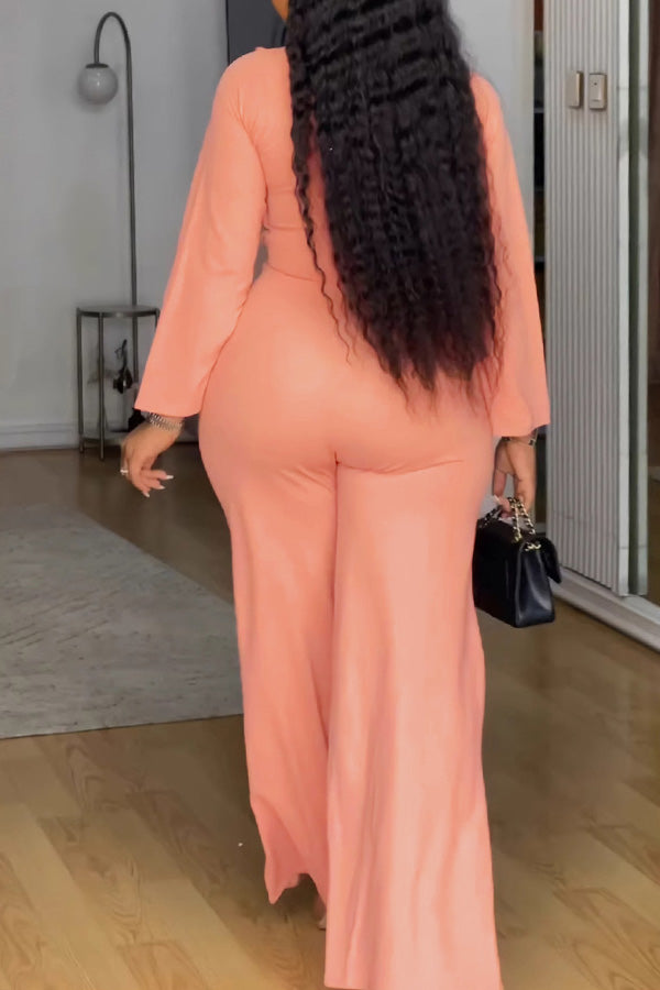 Chic Chest Hollow Straight Jumpsuit*