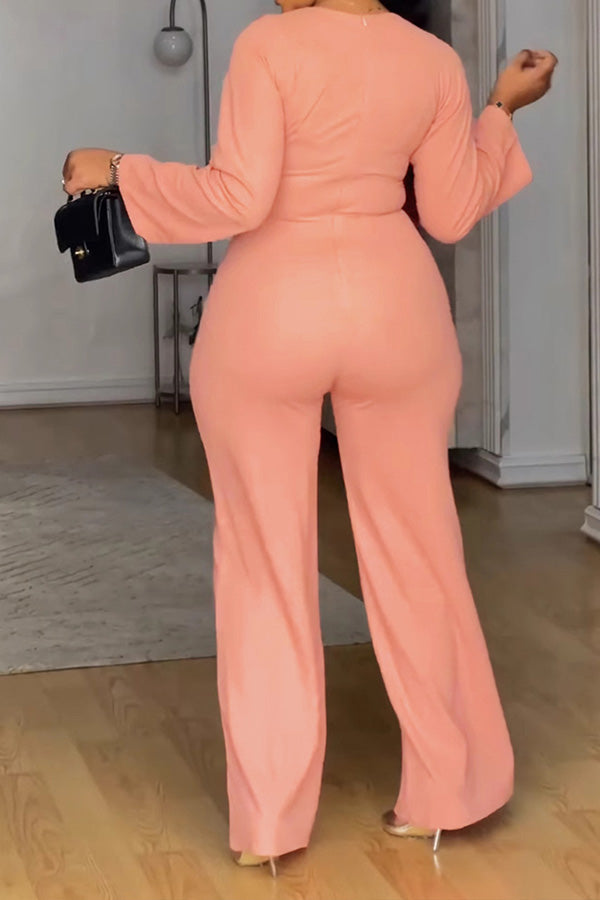 Chic Chest Hollow Straight Jumpsuit*