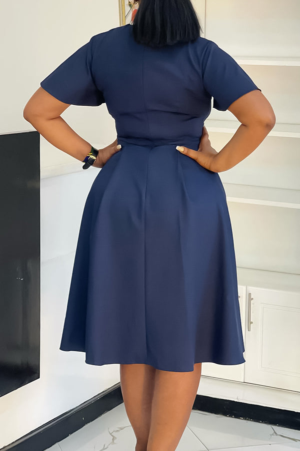 Vintage Flutter Sleeve Knot Front Dress*