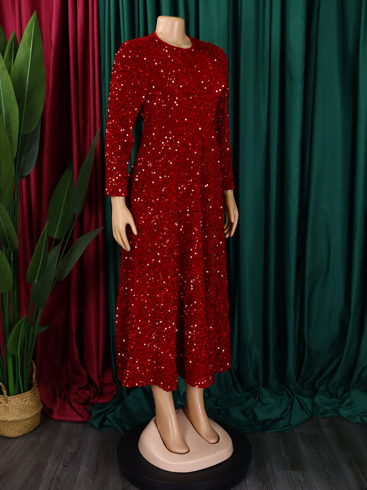 Sparkly Sequin A-line Evening Dress