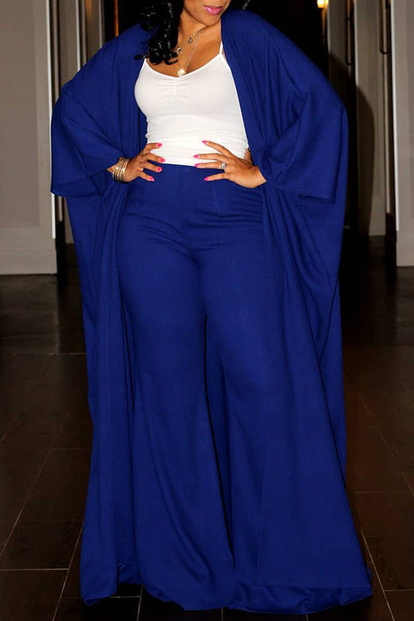 Batwing Sleeve Kimono & Wide Leg Pants Set