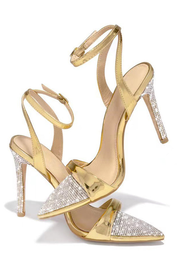 Rhinestone Stiletto Fish mouth High heels