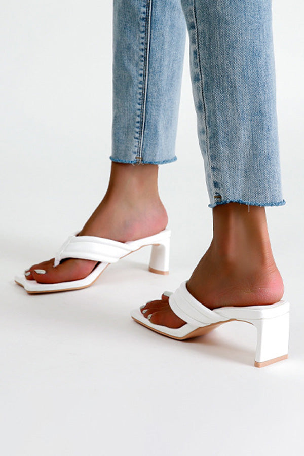 Comfortable Flip Flops Chunky High heels