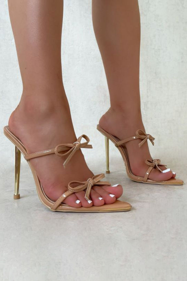 Elegant Bow-embellished Stiletto Heels