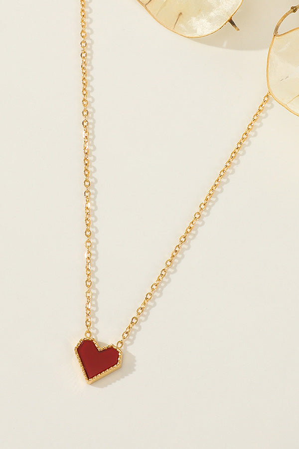 All-match Retro Red Heart Necklace