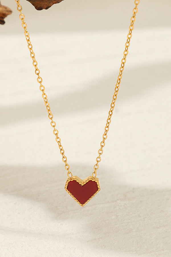 All-match Retro Red Heart Necklace