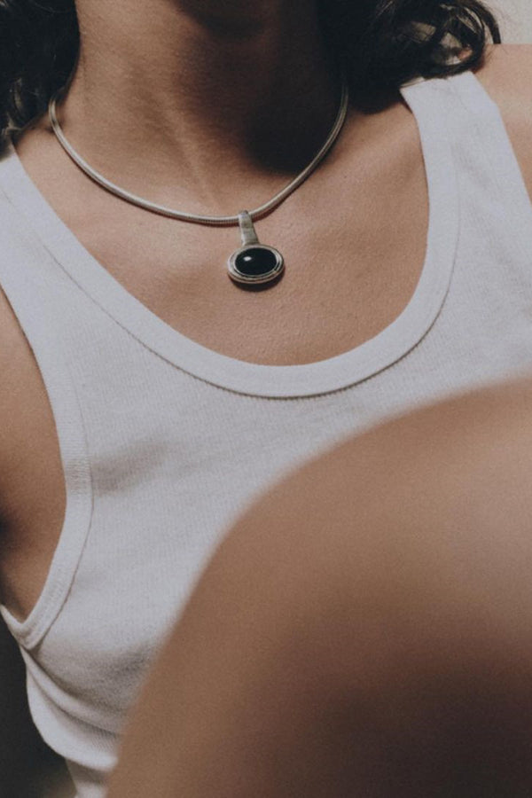 Stylish And Simple Black Onyx Necklace