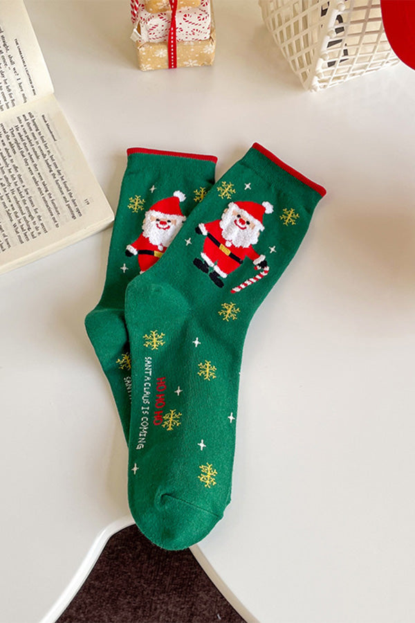 Chic Christmas Figure Graphic Socks