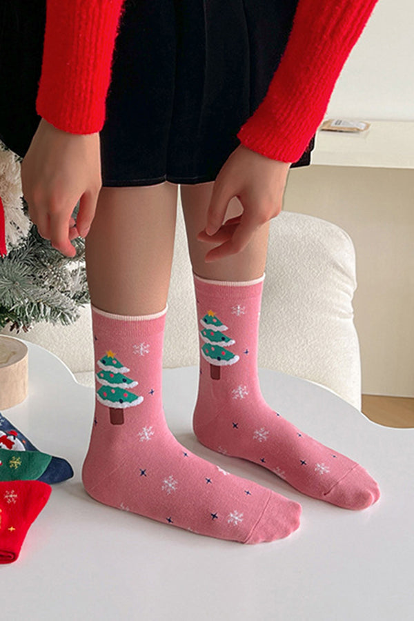 Chic Christmas Figure Graphic Socks