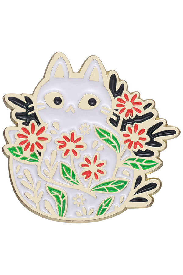 Chic Cat Figure Graphic Brooch