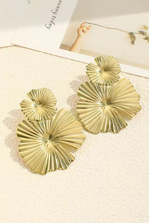 Personality Light Luxury Leaves Metallic Earrings