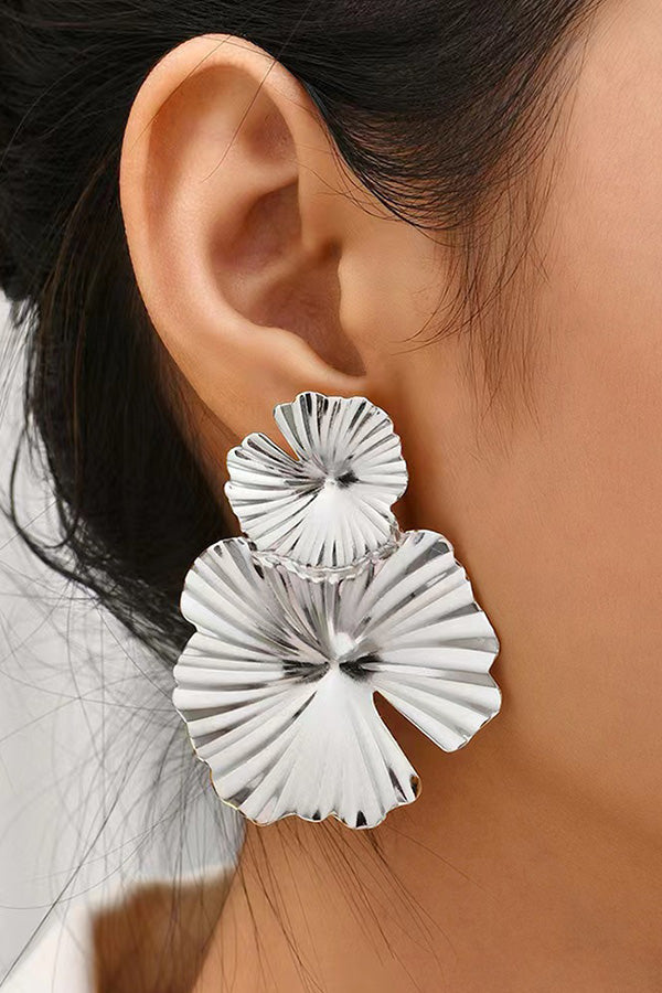 Personality Light Luxury Leaves Metallic Earrings