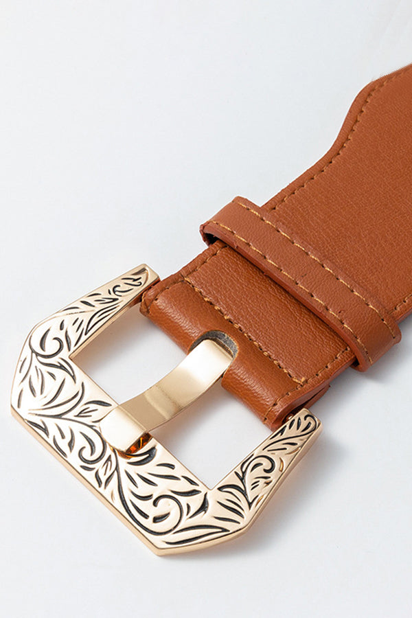 Stylish Retro Carved Square Buckle Belt