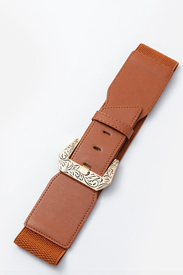 Stylish Retro Carved Square Buckle Belt