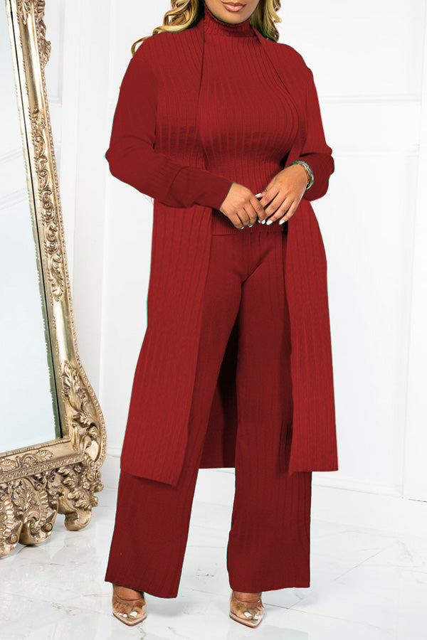 High Collar Loose Three-Piece set