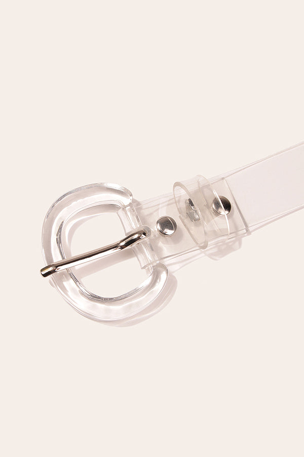 Eyelet Decor Clear Buckle Belt