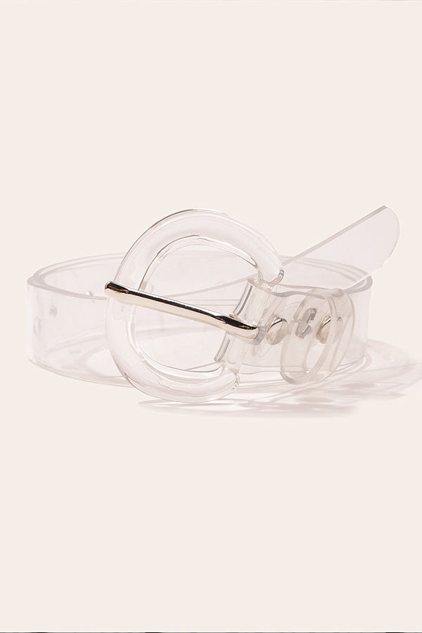 Eyelet Decor Clear Buckle Belt