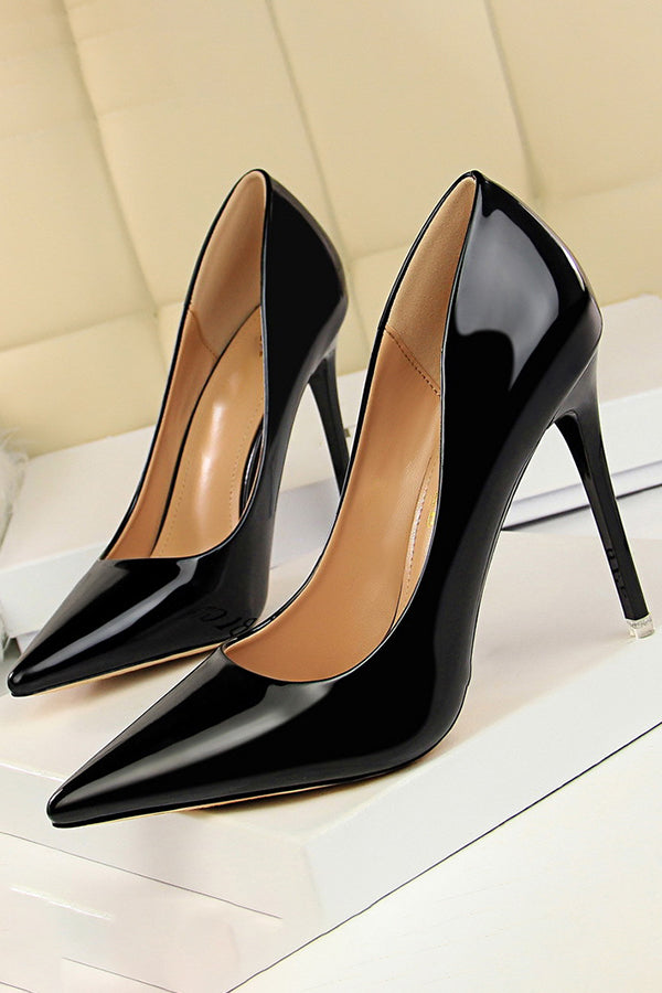 Metallic Ultra High Heeled Court Pumps