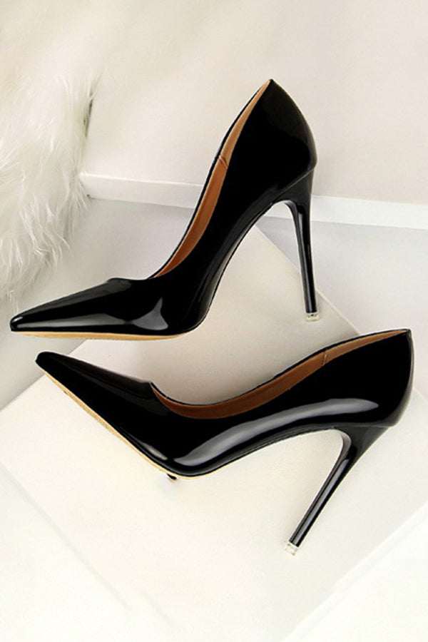 Metallic Ultra High Heeled Court Pumps