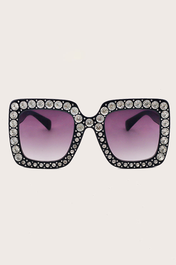 Rhinestone Decor Fashion Glasses